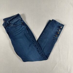 NYDJ Ami Skinny Legging Dark Wash Ankle Button Detail Jeans‎ Womens Size 10